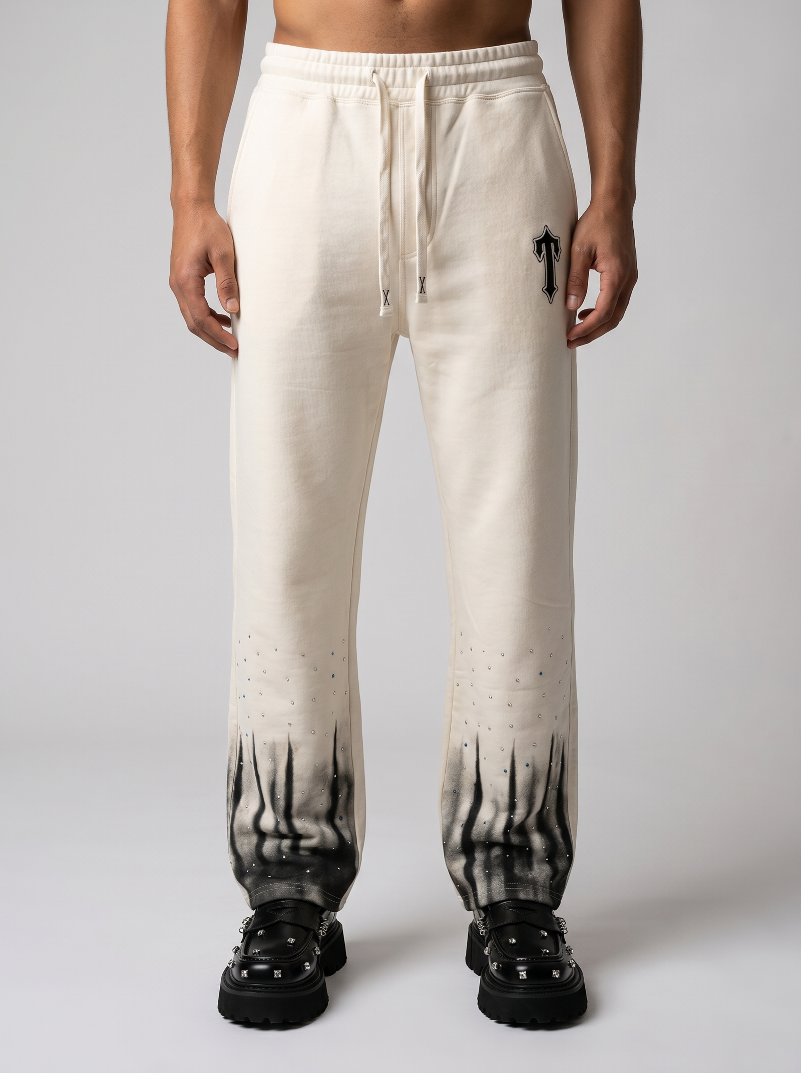 Crystal Detail Velour Sweatpants
