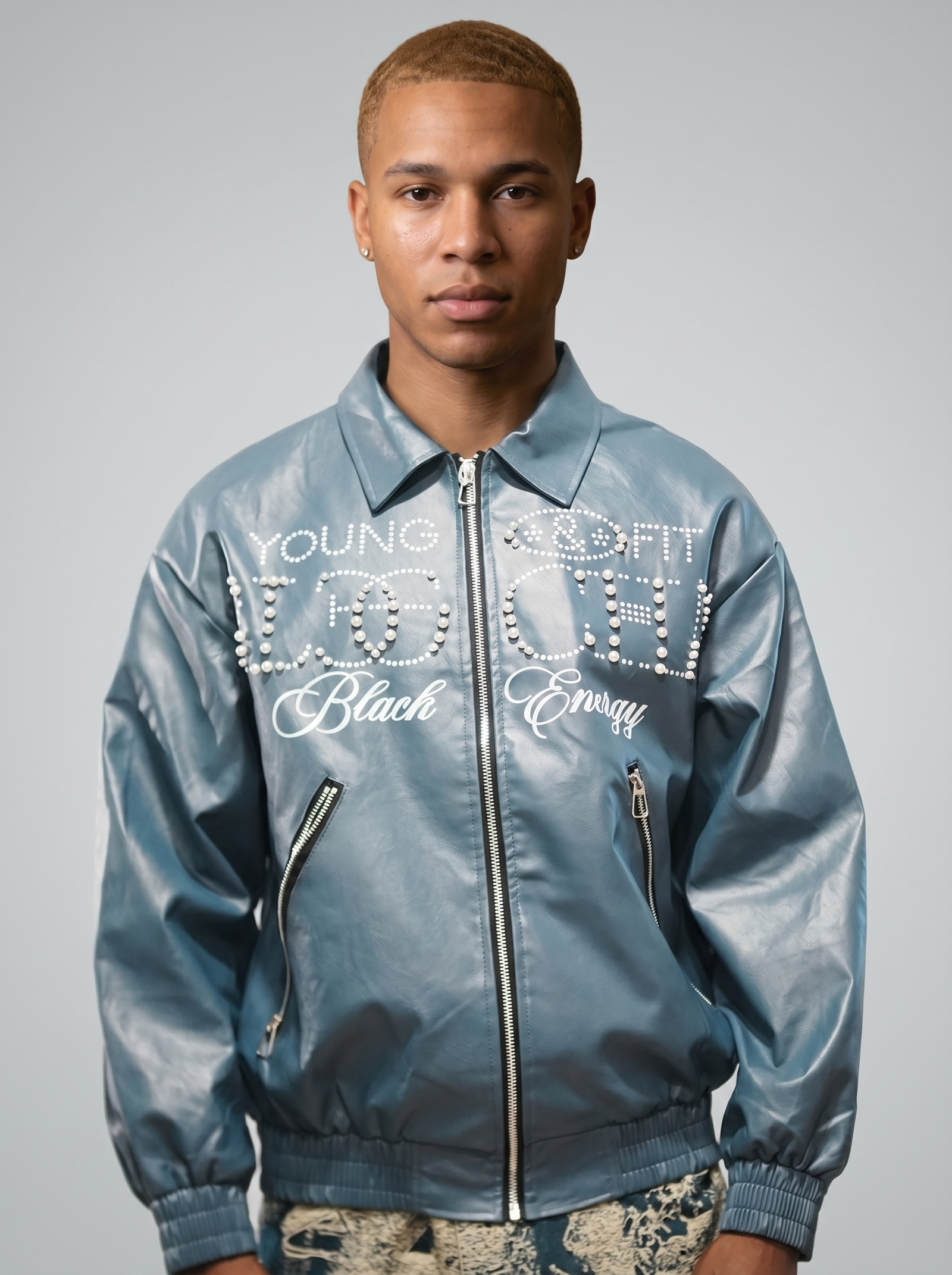 Arctic Shine Luxury Sky Blue Jacket